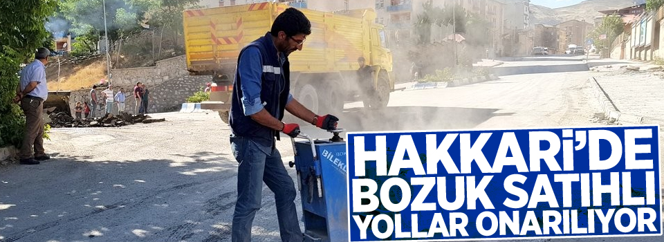 Hakkari’de bozuk satıhlı yollar onarılıyor