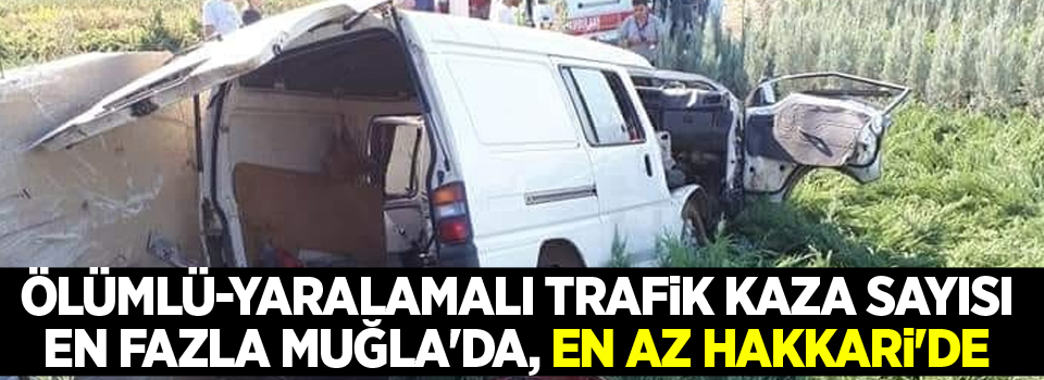 Ölümlü-yaralamalı trafik kaza sayısı en az Hakkari'de