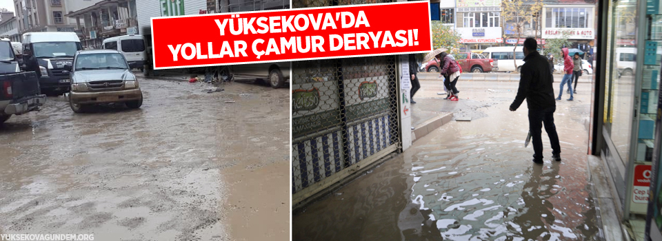 Yüksekova'da yollar çamur deryası!