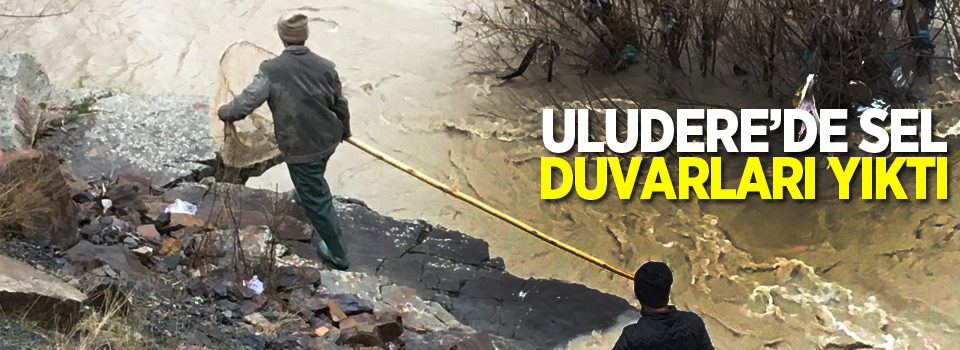 Uludere'de sel duvarları yıktı