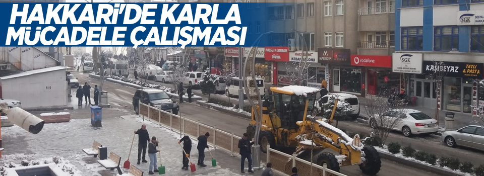 Hakkari'de karla mücadele çalışması