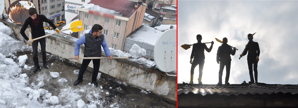 Çatı temizleyerek geçimlerini sağlıyorlar