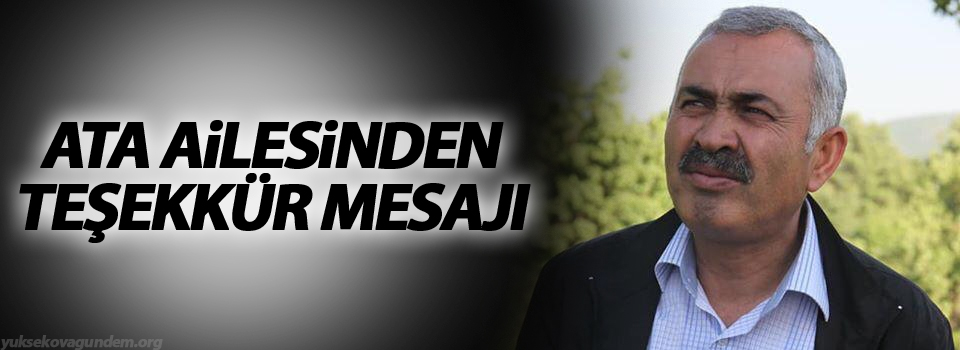 Ata ailesinden teşekkür mesajı