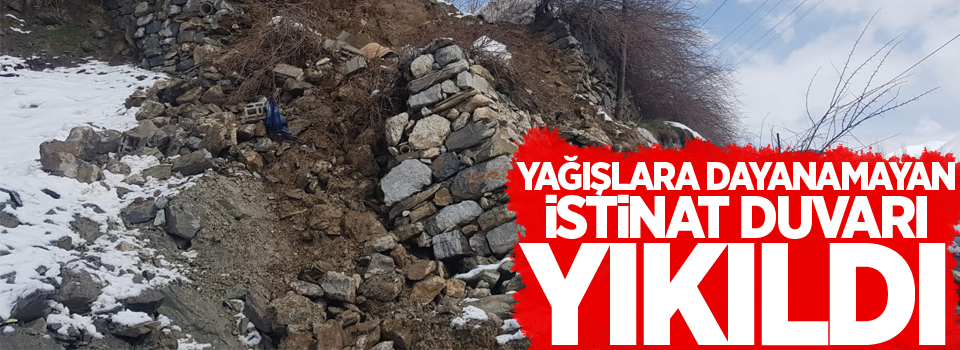 Yağışlara dayanamayan istinat duvarı yıkıldı