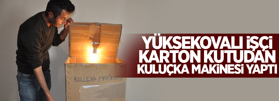 Yüksekovalı işçi karton kutudan kuluçka makinesi yaptı