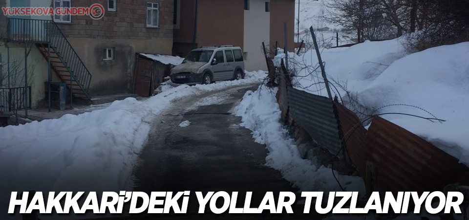 Hakkari’deki yollar tuzlanıyor