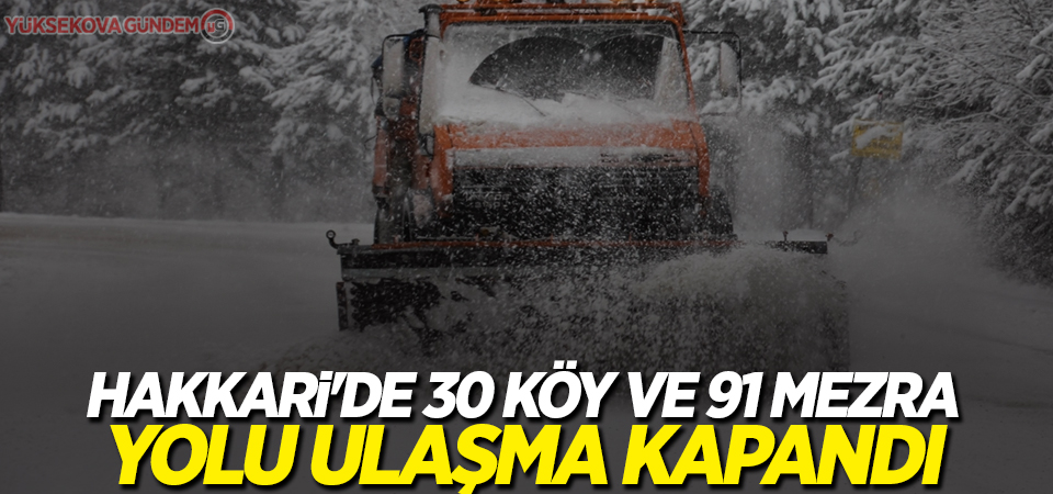 Hakkari'de 30 köy ve 91 mezra yolu ulaşma kapandı