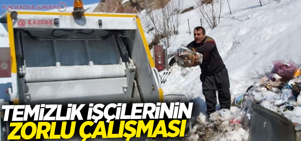 Temizlik işçilerinin zorlu çalışması