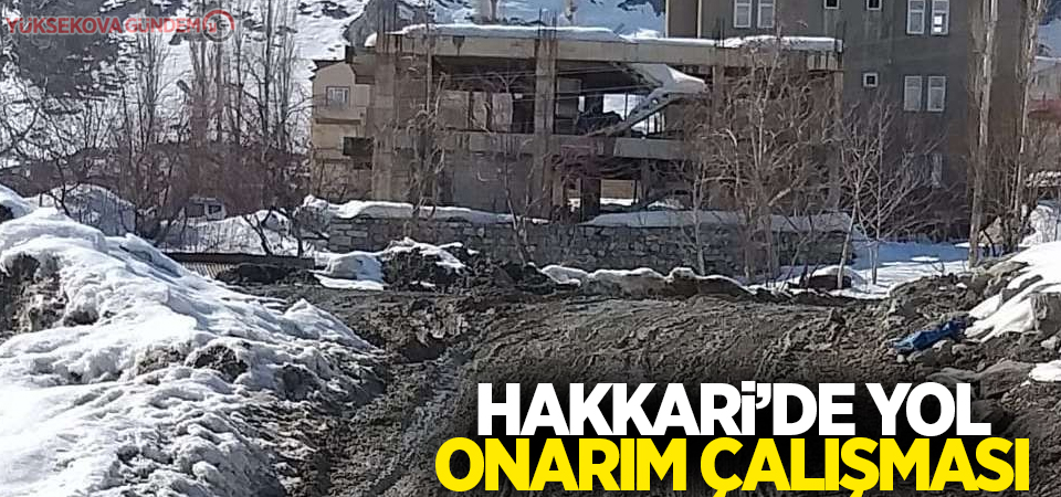 Hakkari’de yol onarım çalışması