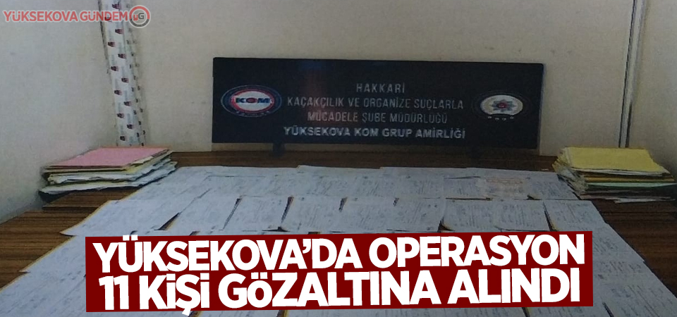 Yüksekova'da senet operasyonu: 11 gözaltı