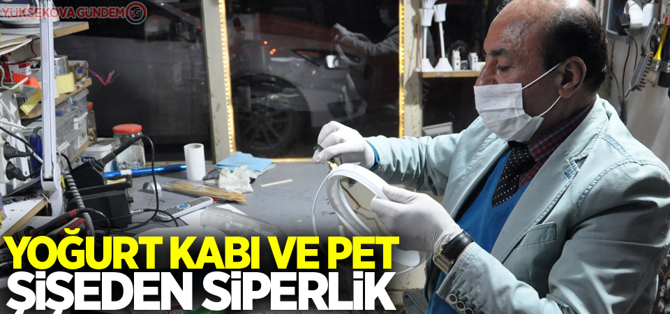 Yoğurt kabı ve pet şişeden siperlik