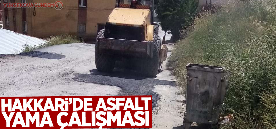 Hakkari’de asfalt yama çalışması