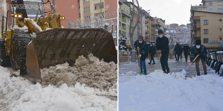 Hakkari’de karla mücadele çalışması