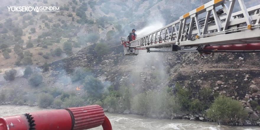 Hakkari’de ağaçlık alanda yangın