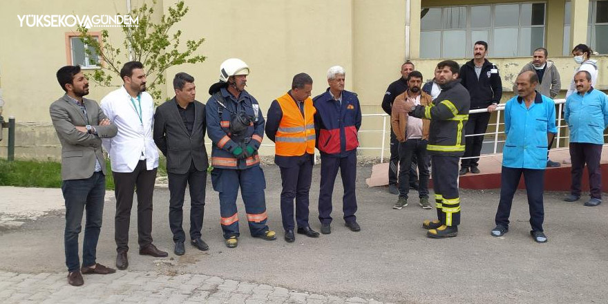 Yüksekova Devlet Hastanesinde yangın tatbikatı