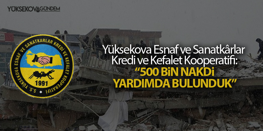 Yüksekova ESKOP: "500 bin nakdi yardımda bulunduk"