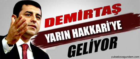 Demirtaş yarın Hakkari'ye geliyor