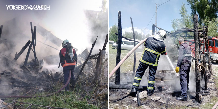 Yüksekova'da İtfaiye ekipleri 3 yangına müdahale etti