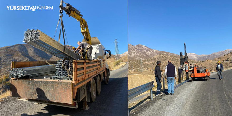 Nehri köyünün yolu çelik bariyerlere kavuştu