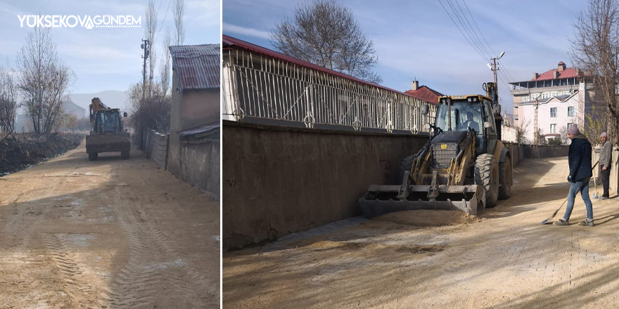 Yüksekova Belediyesi, Parke Taşı Çalışmalarına Devam Ediyor