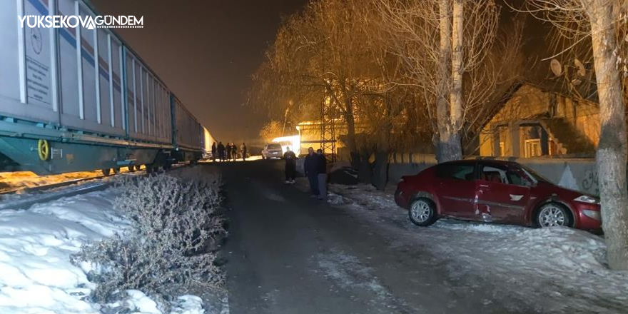 Van'da Trenin çarptığı otomobilin sürücüsü yara almadan kurtuldu