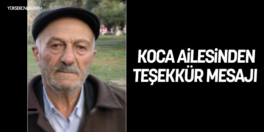 Koca Ailesinden Teşekkür Mesajı