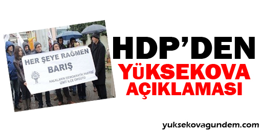 İzmir HDP'ten Yüksekova açıklaması